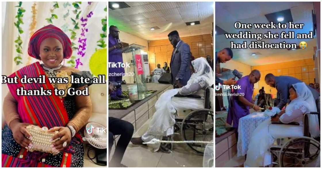 Leg dislocation, Nigerian lady weds in wheelchair Leg dislocation, Nigerian lady weds in wheelchair