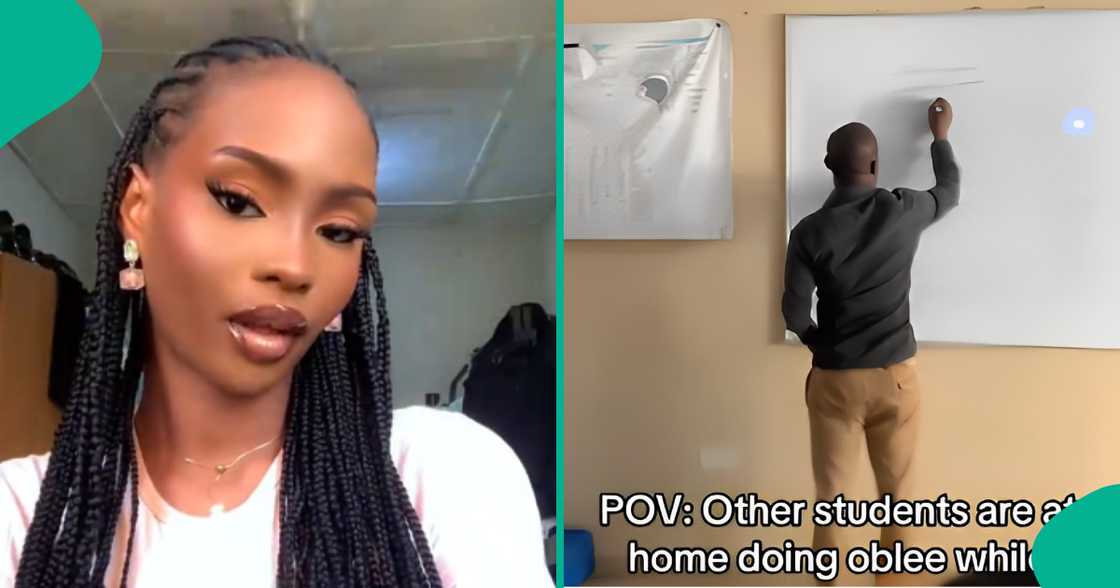 Lady laments being only student in her class, receives lecturer alone in video Lady laments being only student in her class, receives lecturer alone in video