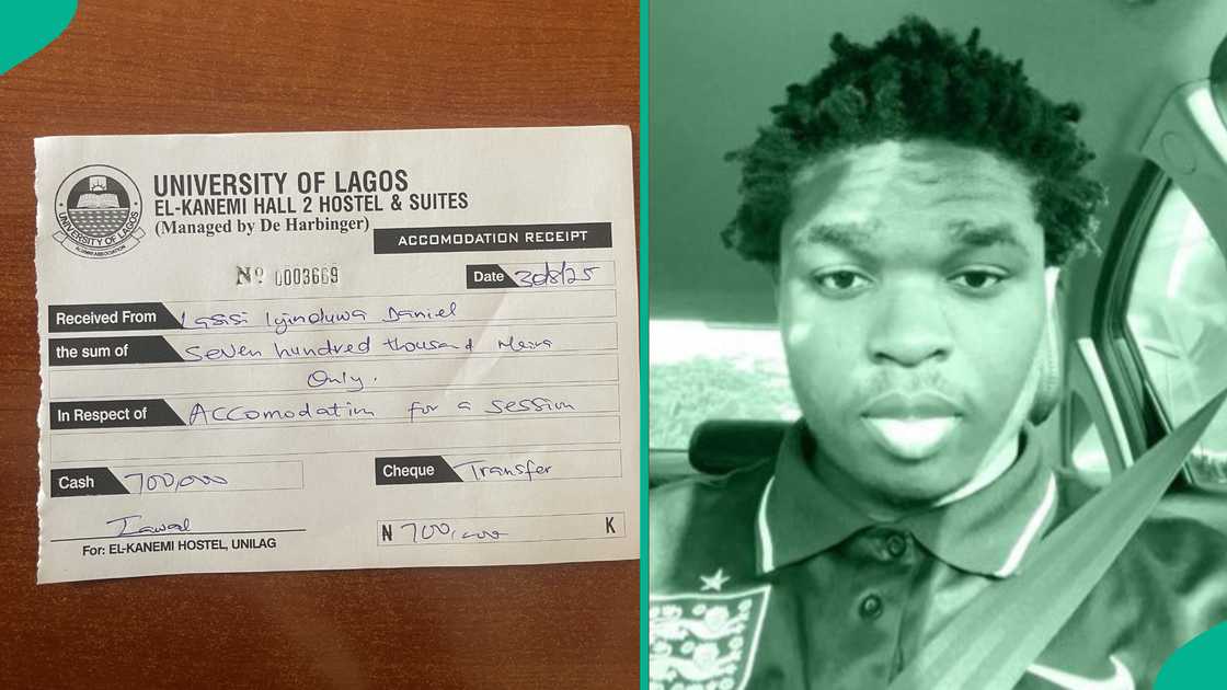 A University of Lagos student mentions amount for hostel accommodation, posts receipt