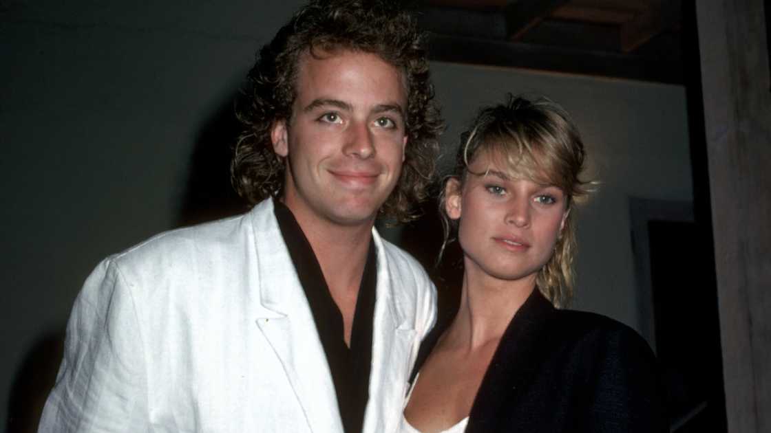 Leif Garrett (L) and Nicolette Sheridan (R) attend an event.