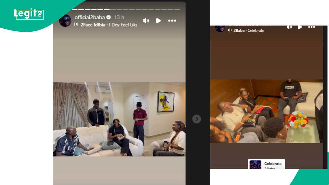2Baba spotted with estranged wife Annie's daughters and his other children.