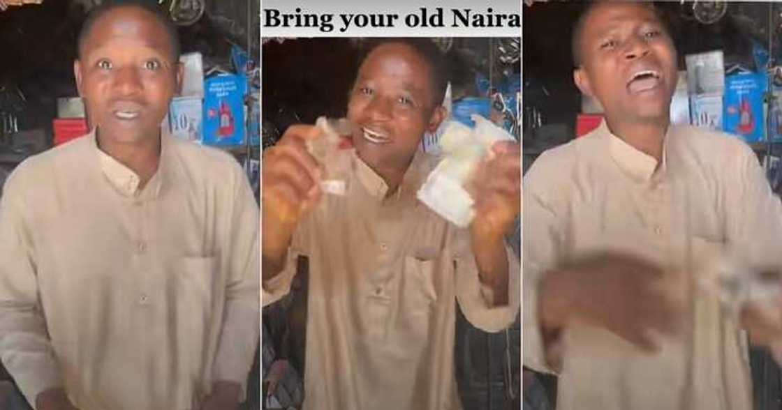 Man begs for old naira notes