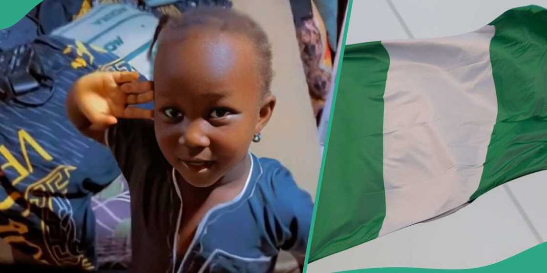 Young kid recites the national anthem Young kid recites the national anthem