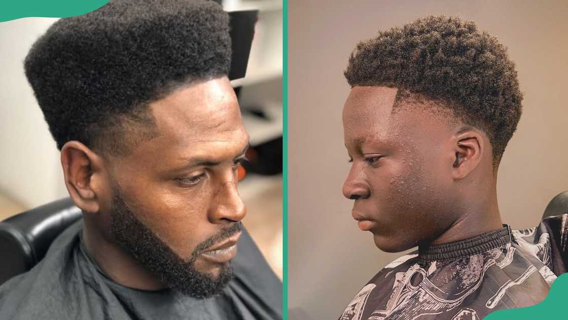 Short afro with tampered sides
