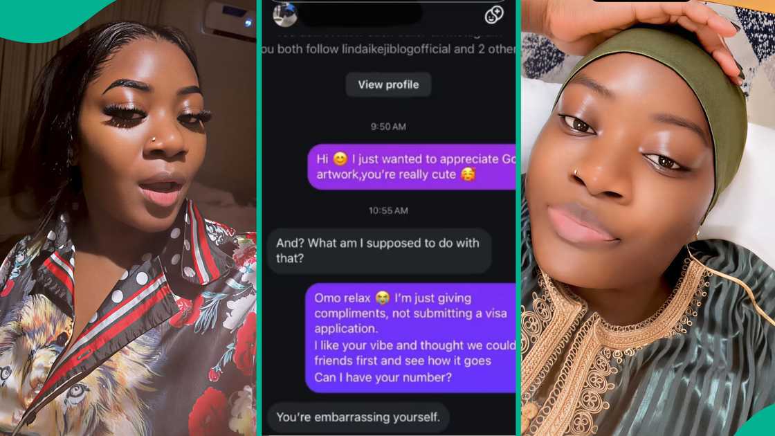 Lady shares embarrassing reply man sent her after she shoot her shot at him on Instagram Lady shares embarrassing reply man sent her after she shoot her shot at him on Instagram