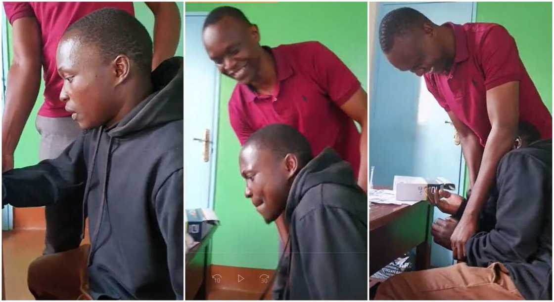 Photos of a man scared of needle at the hospital. Photos of a man scared of needle at the hospital.
