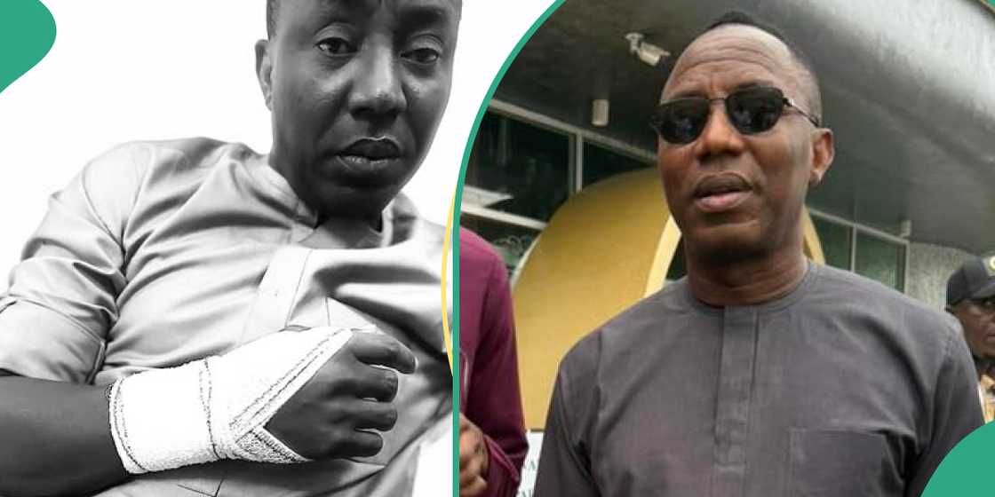 Omoyele Sowore allegedly rough-handled by police in detention.