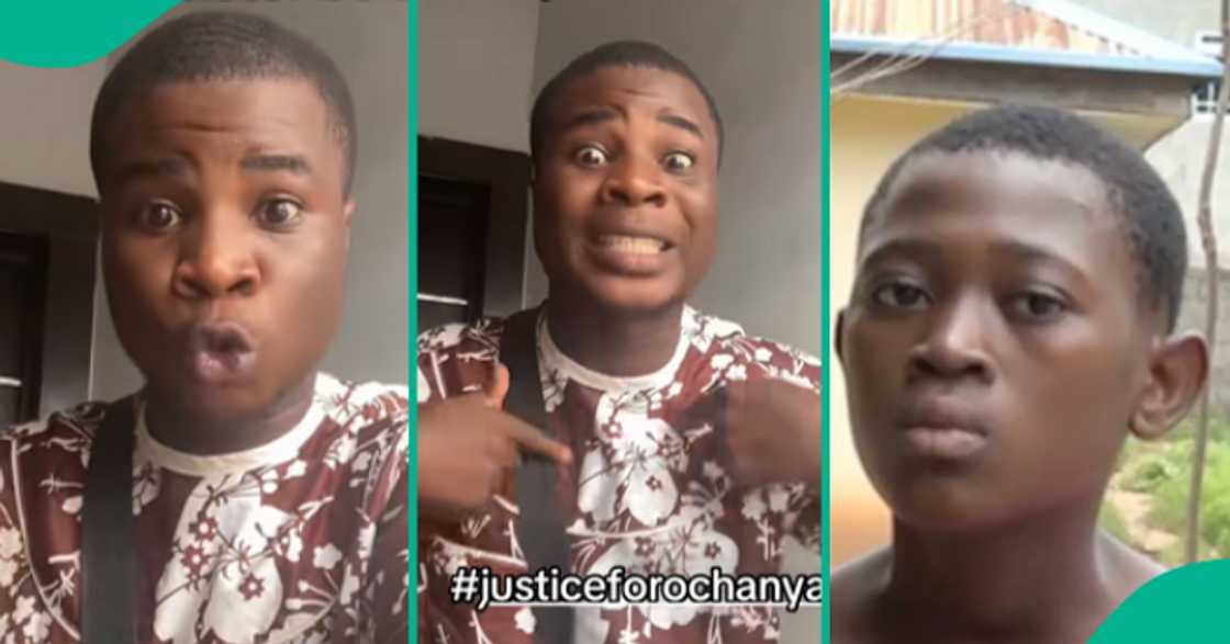Nigerian man drags the late Ochanya's sister in video, calls her the enemy against the case.