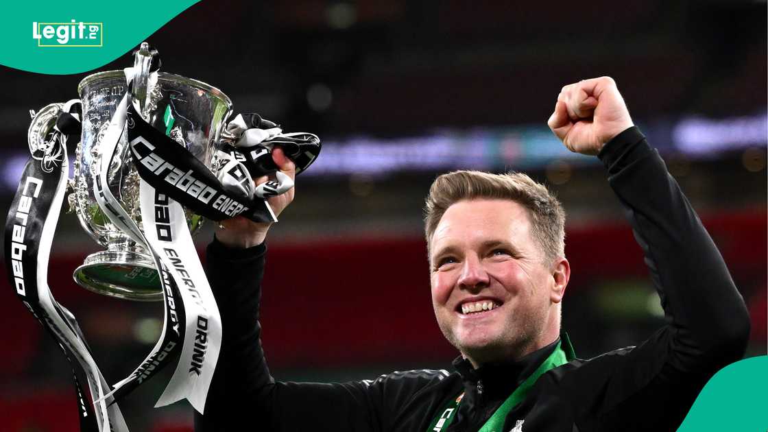 Eddie Howe, Newcastle United, Liverpool, Carabao Cup, Webley Stadium, London, England. Eddie Howe, Newcastle United, Liverpool, Carabao Cup, Webley Stadium, London, England.