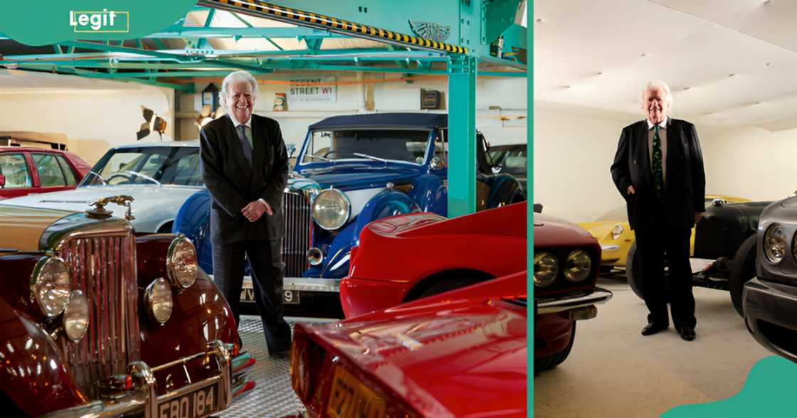 Roger Dudding and his car collection.