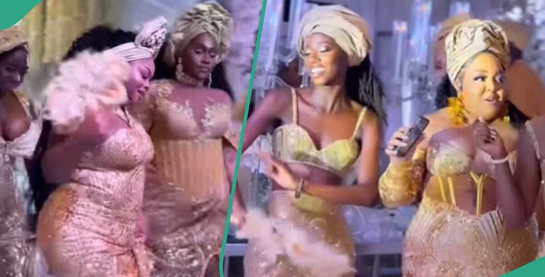 Asoebi ladies rock gold corset dresses Asoebi ladies rock gold corset dresses