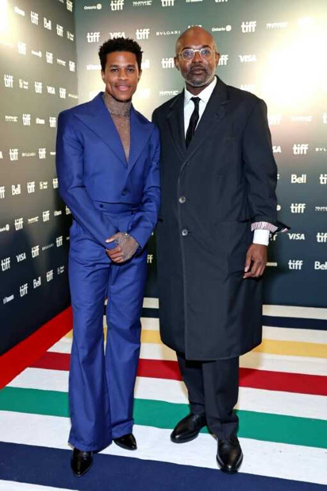 Jeremy Pope (L, pictured September 8, 2022 at the Toronto International Film Festival) stars in 'The Inspection' as the alter ego of Elegance Bratton, who drew on his own experience as a Black gay man who joined the US Marines to escape homelessness Jeremy Pope (L, pictured September 8, 2022 at the Toronto International Film Festival) stars in 'The Inspection' as the alter ego of Elegance Bratton, who drew on his own experience as a Black gay man who joined the US Marines to escape homelessness