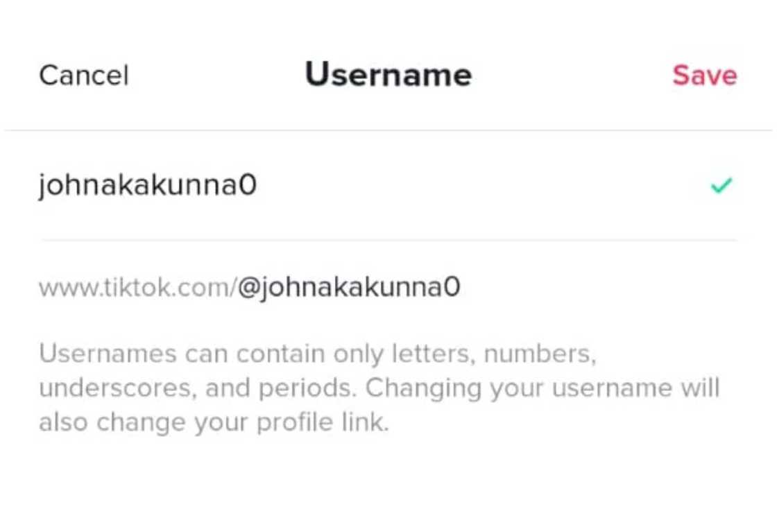 Changing TikTok username Changing TikTok username