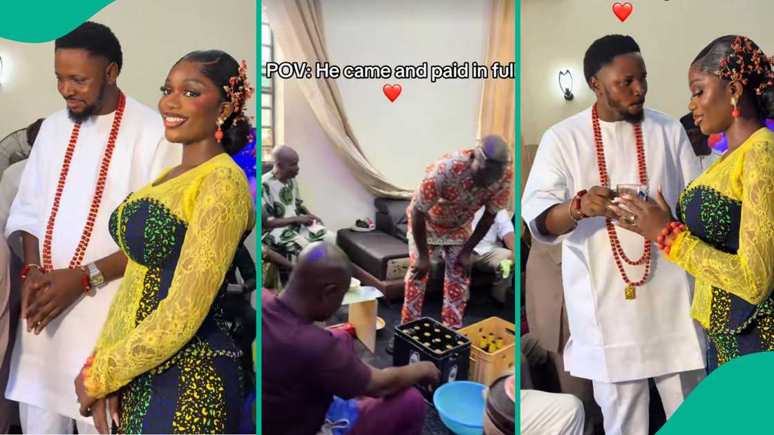 Nigerian lady celebrates as man pays her bride price in full.
