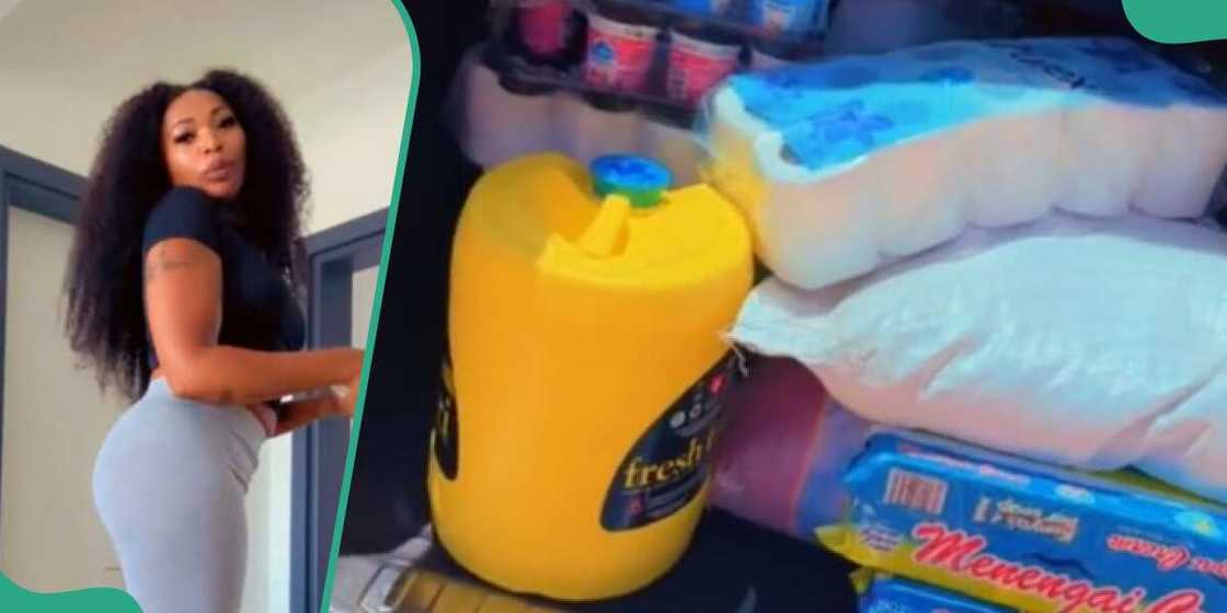 The lady showed moment she was loading food The lady showed moment she was loading food