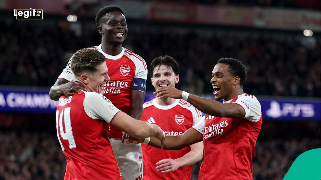 Viktor Gyokeres, Bukayo Saka, Jurrien Timber, Arsenal, Atletico Madrid, UEFA Champions League, London, Football. Viktor Gyokeres, Bukayo Saka, Jurrien Timber, Arsenal, Atletico Madrid, UEFA Champions League, London, Football.