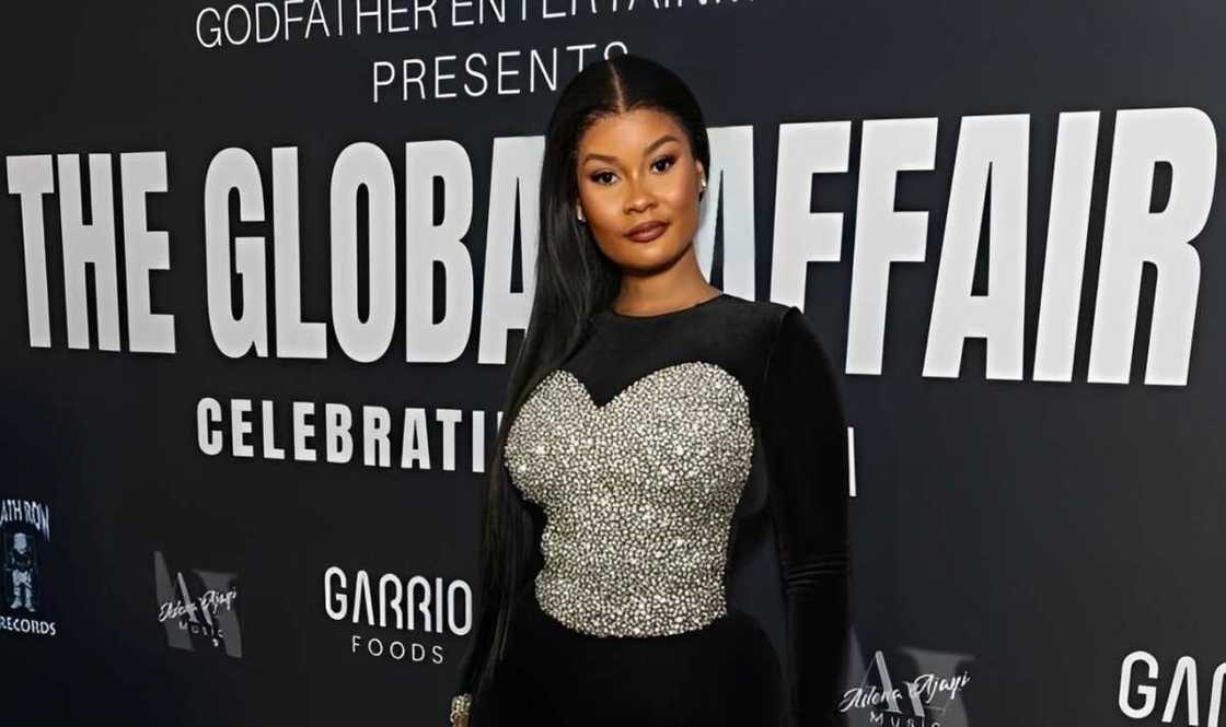 Hamisa Mobetto in a black and silver outfit at The Global Affair Pre-GRAMMYs Party Hamisa Mobetto in a black and silver outfit at The Global Affair Pre-GRAMMYs Party