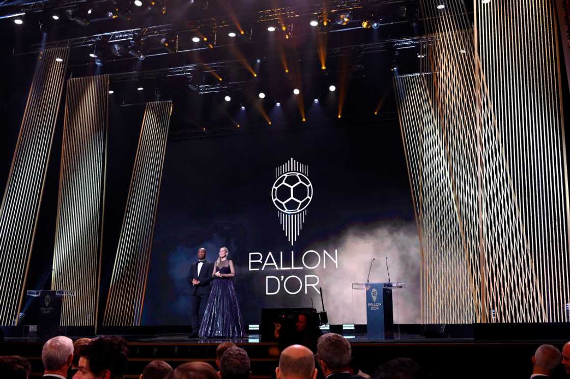 Théâtre du Châtelet, 2024 Ballon d'Or ceremony, Didier Drogba, Vinicius Junior, Rodri, Aitana Bonmati Théâtre du Châtelet, 2024 Ballon d'Or ceremony, Didier Drogba, Vinicius Junior, Rodri, Aitana Bonmati