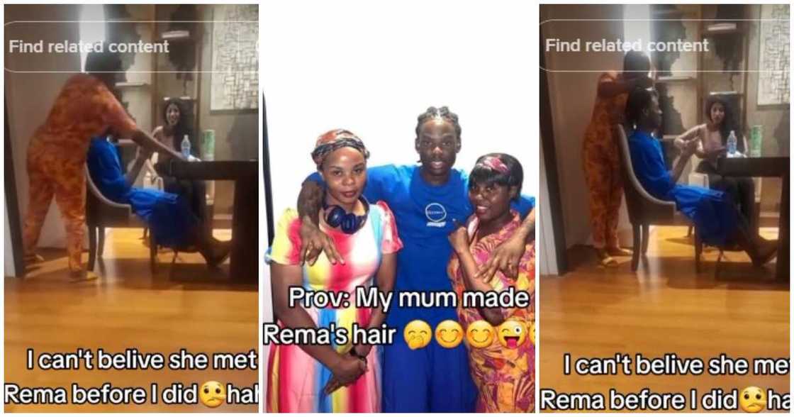 Rema, mum making singer Rema's hair Rema, mum making singer Rema's hair