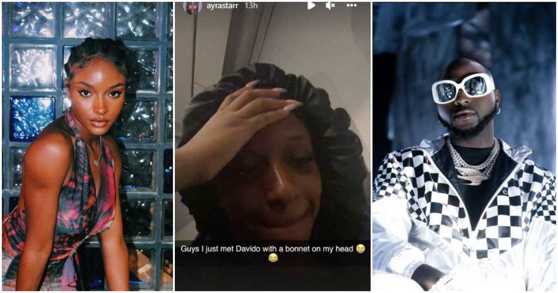 Ayra Starr meets Davido with bonnet on her head. Ayra Starr meets Davido with bonnet on her head.