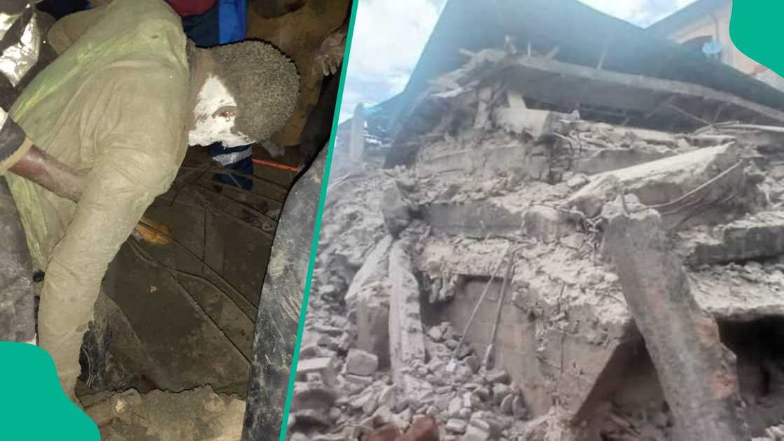 Chaos erupts in Anambra as a three-storey building collapses, leaving many trapped.