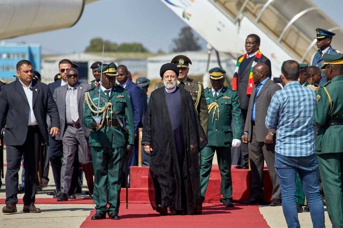 President Ebrahim Raisi arrives in Harare on the last leg of the first Africa tour by an Iranian leader in 11 years, bidding to ease the Islamic republic's international isolation President Ebrahim Raisi arrives in Harare on the last leg of the first Africa tour by an Iranian leader in 11 years, bidding to ease the Islamic republic's international isolation