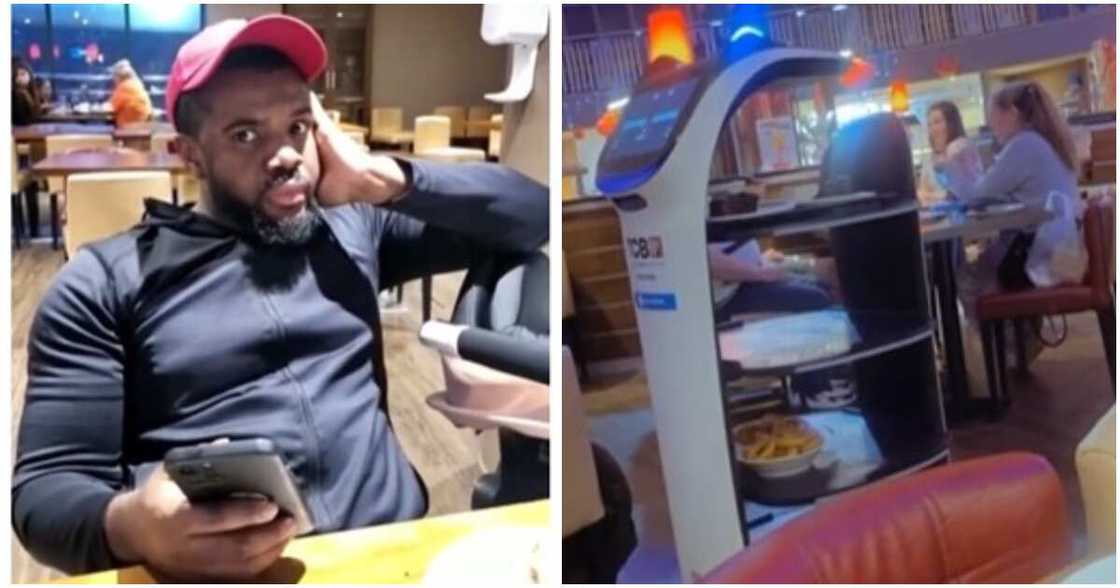 Williams Uchemba, robot, restaurant, actor, Nollywood, food Williams Uchemba, robot, restaurant, actor, Nollywood, food