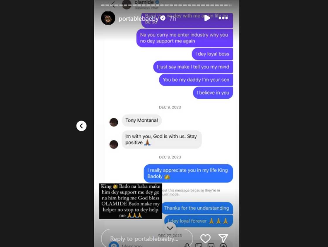 Portable's 2023 chat with Olamide. Portable's 2023 chat with Olamide.