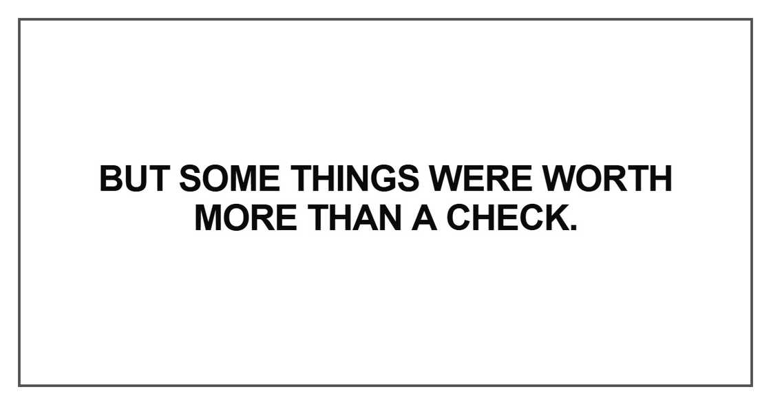 But some things were worth