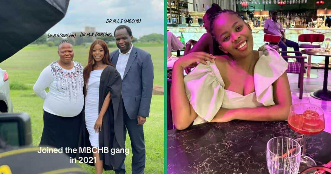 A woman followed her parent's footsteps and became a doctor. A woman followed her parent's footsteps and became a doctor.