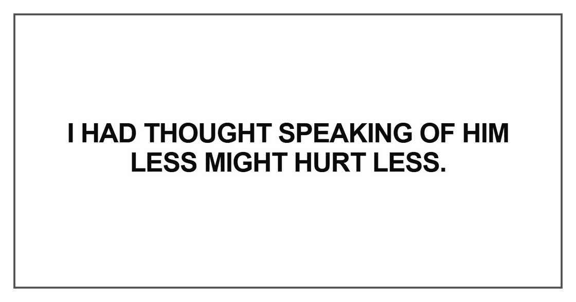 I had thought speaking