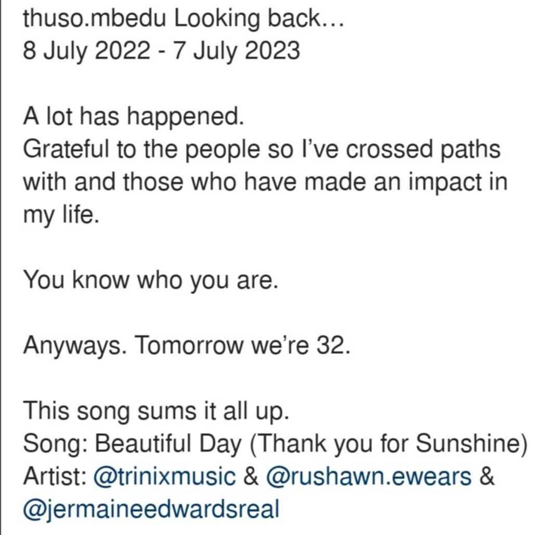 Mbedu's post on instagram Mbedu's post on instagram