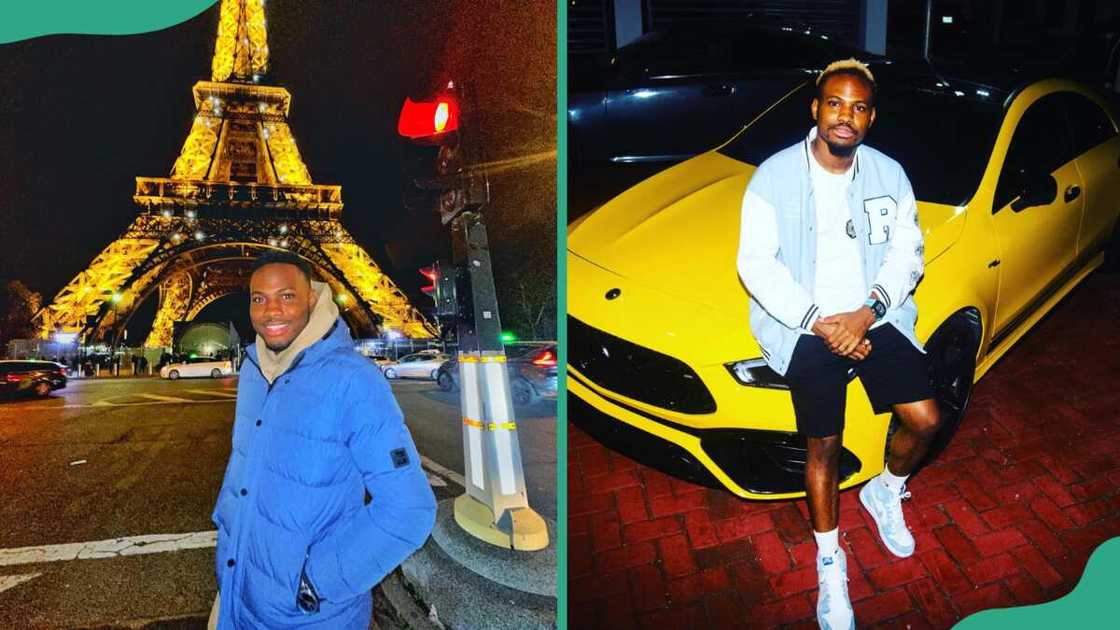 Jeffrey alongside the road in Paris (L) and at night outside his compound (R) Jeffrey alongside the road in Paris (L) and at night outside his compound (R)