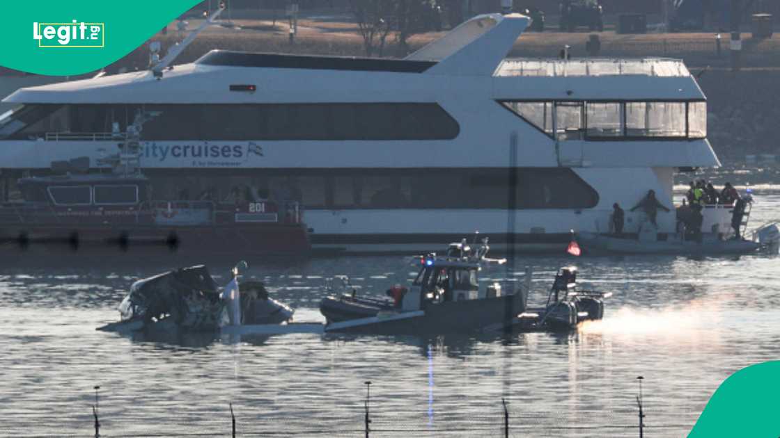  Emergency response units search the crash site