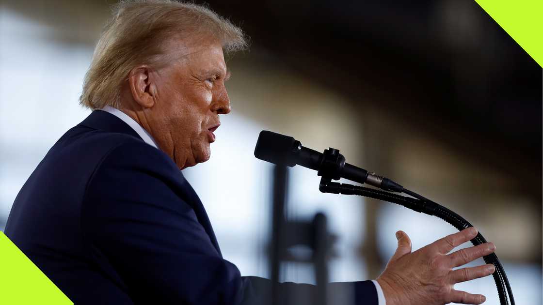 Donald Trump, 2024 US election campaign rally, J. S. Dorton Arena, Raleigh, North Carolina, USA, November 4, 2024. Donald Trump, 2024 US election campaign rally, J. S. Dorton Arena, Raleigh, North Carolina, USA, November 4, 2024.