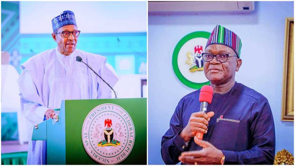 Buhari and Ortom/Old Naira Notes Deadline/CBN's Naira Redesign Policy