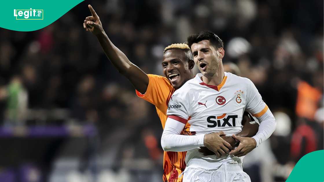 Victor Osimhen, Alvaro Morata, Galatasaray, Eyupspor, Recep Tayyip Erdogan Stadium, Istanbul, Turkiye, Super Lig. Victor Osimhen, Alvaro Morata, Galatasaray, Eyupspor, Recep Tayyip Erdogan Stadium, Istanbul, Turkiye, Super Lig.