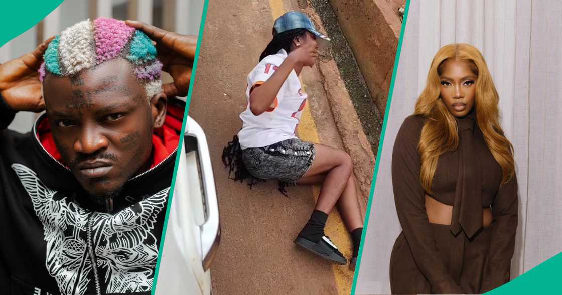 Portable speaks about his signee, Ifeoluwa Bolanle Babatunde, also known as Sexyshay, to Tiwa Savage over the phone, as she blushes Portable speaks about his signee, Ifeoluwa Bolanle Babatunde, also known as Sexyshay, to Tiwa Savage over the phone, as she blushes