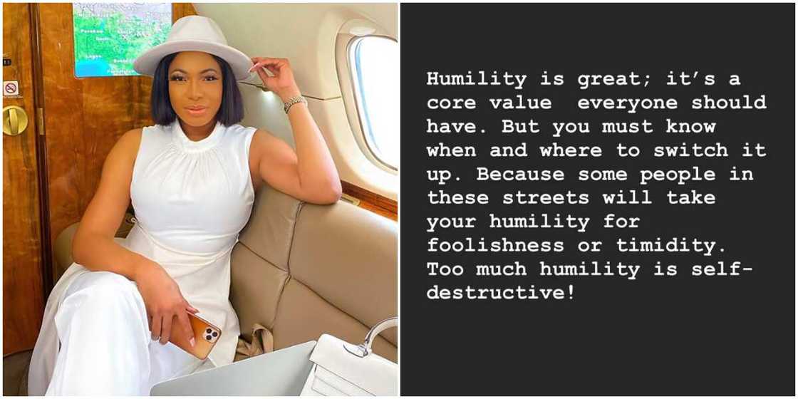 Too much humility is self destructive, know when to switch it up, Chika Ike advises Too much humility is self destructive, know when to switch it up, Chika Ike advises
