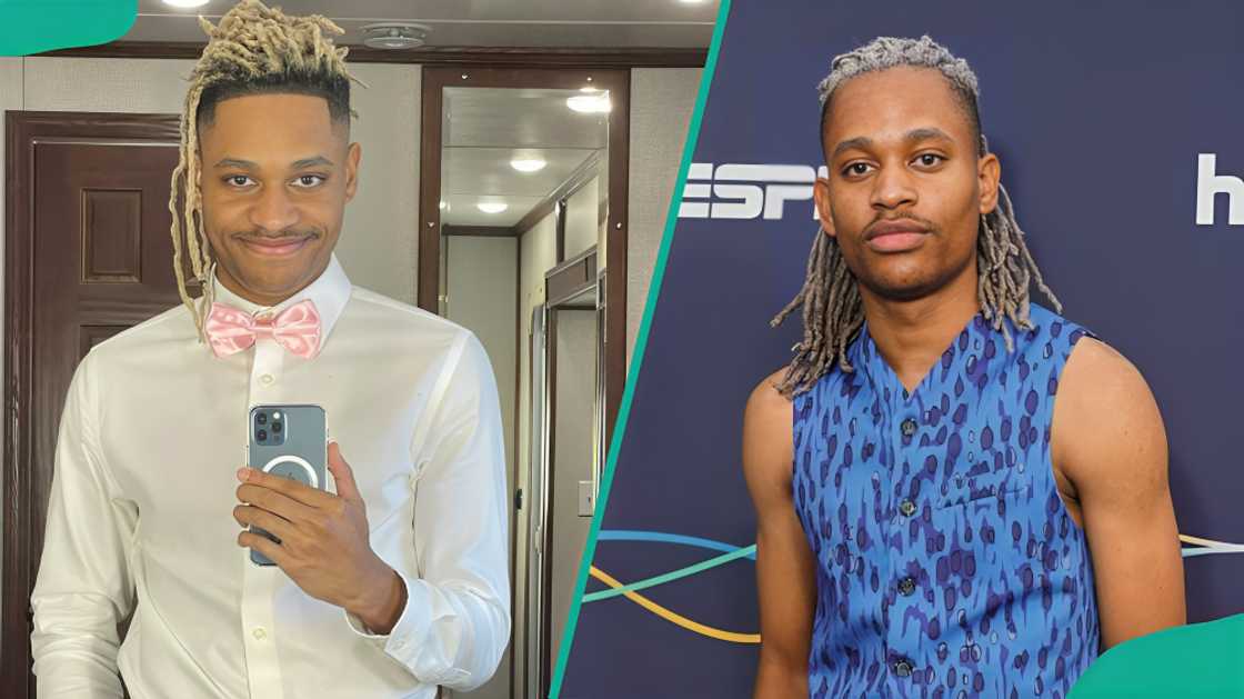 Tyrel Williams posing for photos Tyrel Williams posing for photos