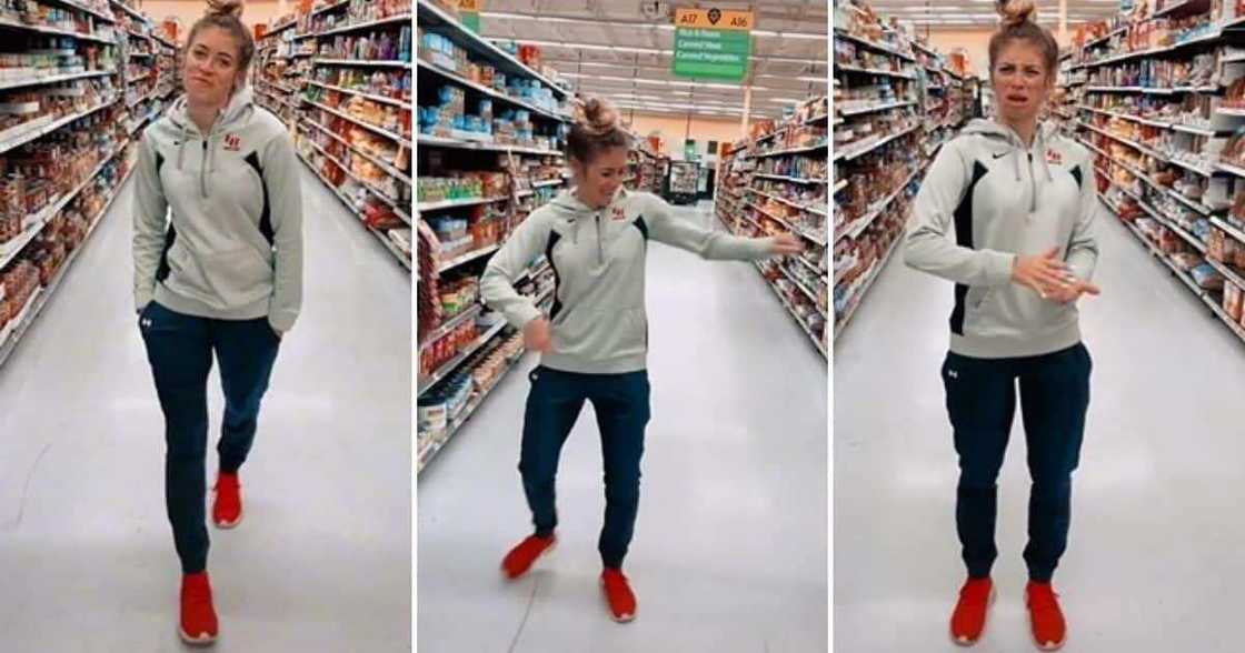 Woman, slaying, dance moves, Russ, Handsomer, dancer, dancing, dance in supermarket, dancing while walking, TikTok dance, trending news, viral video Woman, slaying, dance moves, Russ, Handsomer, dancer, dancing, dance in supermarket, dancing while walking, TikTok dance, trending news, viral video