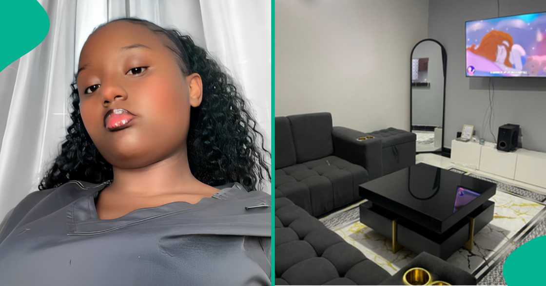 Photos emerge as 21-year-old lady finally moves into her own apartment after leaving her parents' house