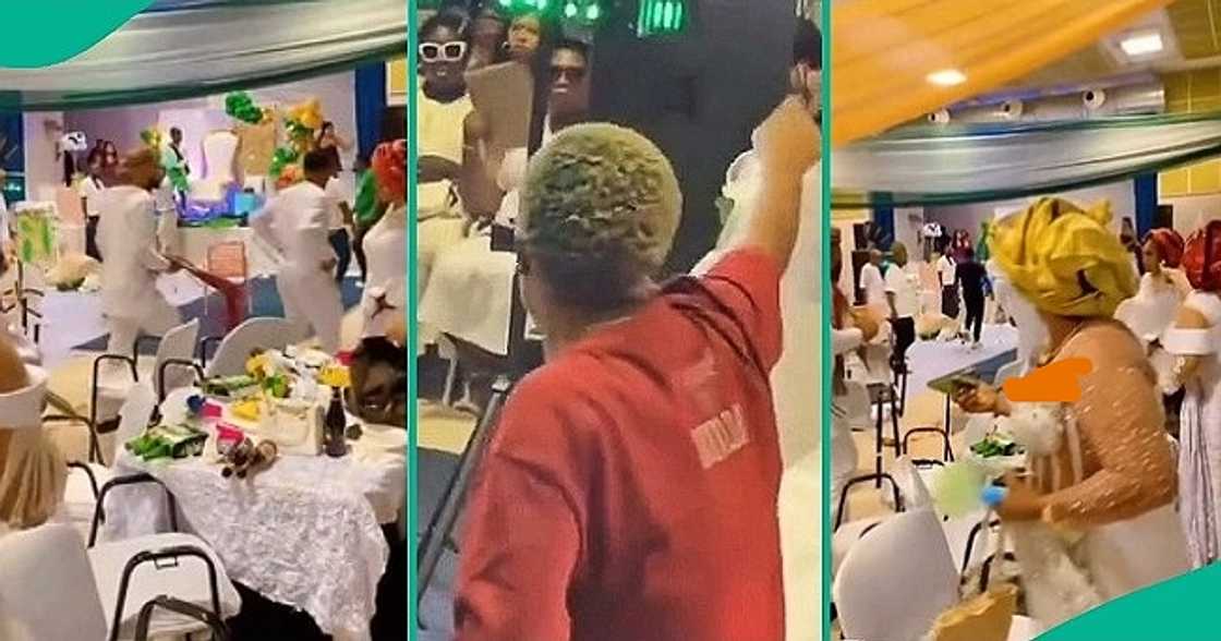 Drama at wedding as lady storms venue to crash it.
