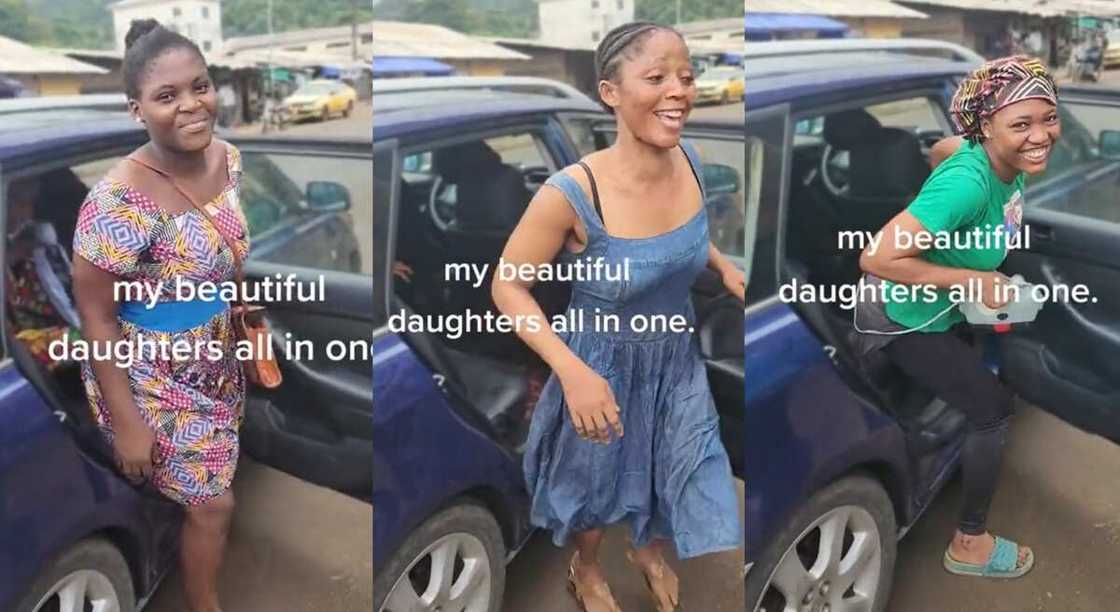 Photos of girls coming out of a car. Photos of girls coming out of a car.
