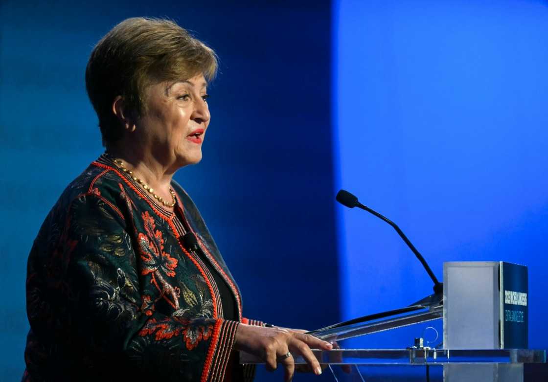 International Monetary Fund Managing Director Kristalina Georgieva, seen in September, said global economy has generally withstood multiple shocks International Monetary Fund Managing Director Kristalina Georgieva, seen in September, said global economy has generally withstood multiple shocks