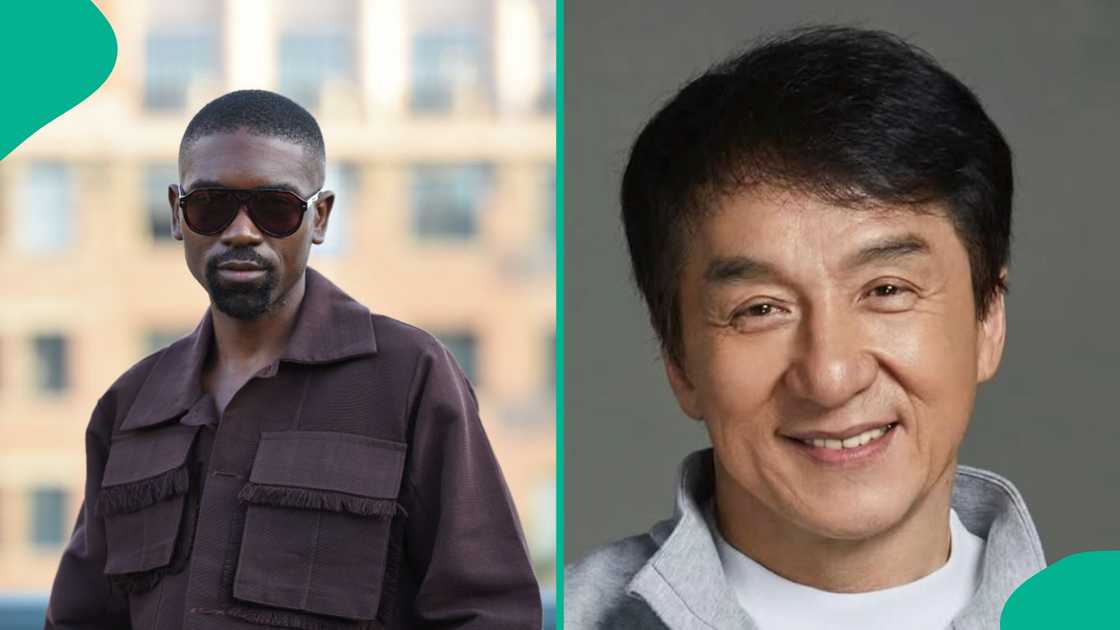 Nigerian designer Ugo Mozie styles Jackie Chan for magazine cover. Nigerian designer Ugo Mozie styles Jackie Chan for magazine cover.