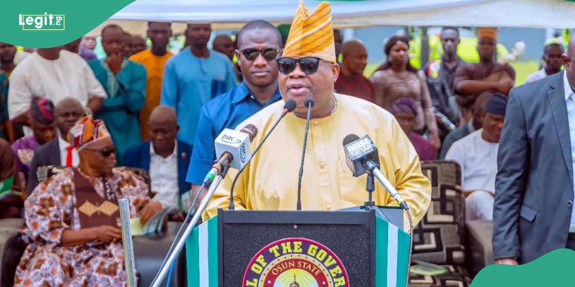 Governor Adeleke addressing people of Osun state