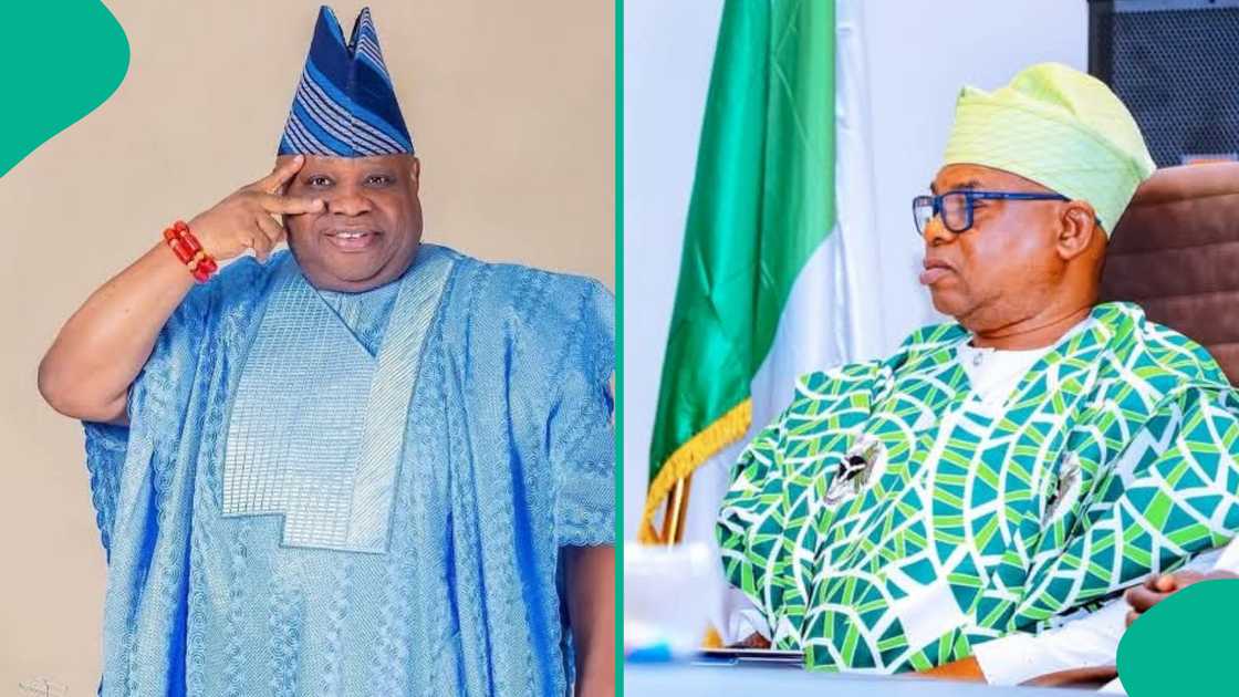 Governor Ademola Adeleke of the Accord Party celebrates his victory in the 2026 Osun governorship election after defeating APC candidate Bola Oyebamiji.