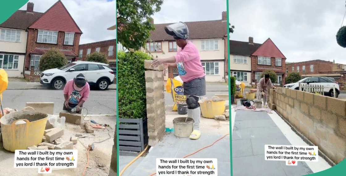 Woman abroad builds her wall with her hands, video goes viral Woman abroad builds her wall with her hands, video goes viral