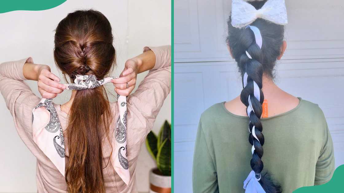 High ponytail with a ribbon High ponytail with a ribbon